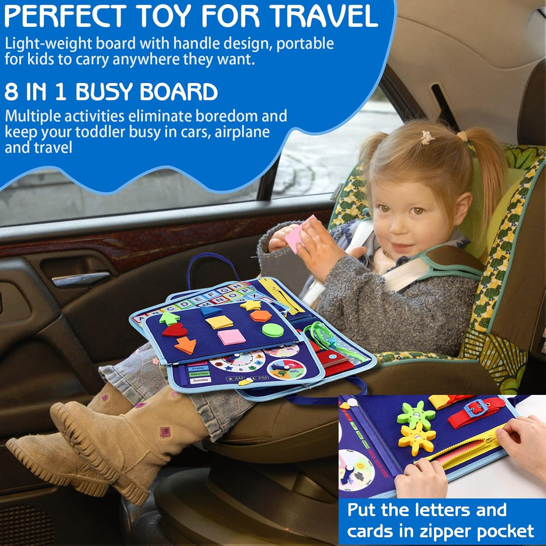 Esjay Busy Board for Toddlers, Montessori Toys for Boys, Sensory Board Toy Educational Activities for Fine Motor Skills Learning, Birthday Gifts for Boys Toddler, Toys for Travel Airplane Car - Just Closeouts Canada Inc.