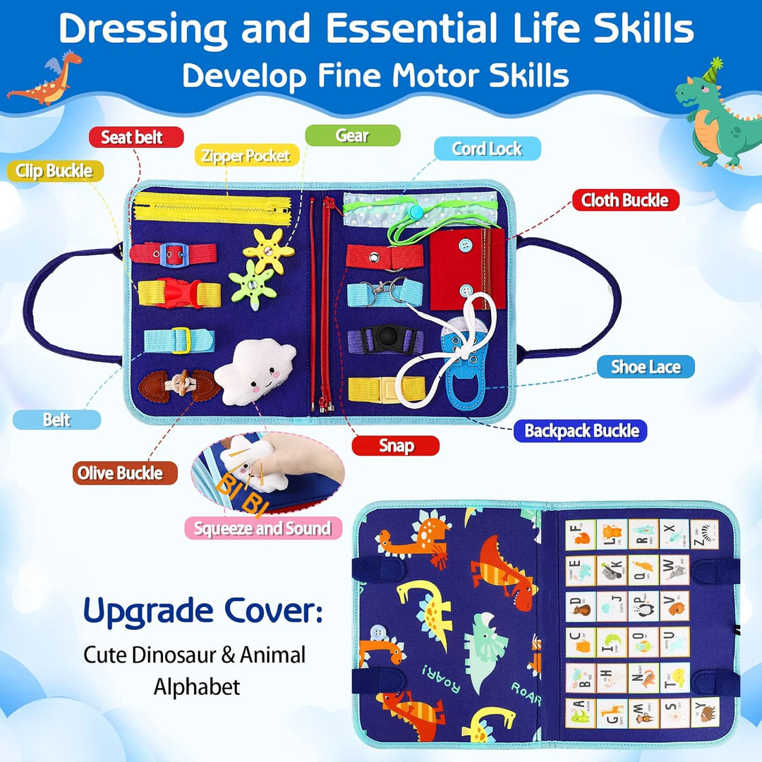 Esjay Busy Board for Toddlers, Montessori Toys for Boys, Sensory Board Toy Educational Activities for Fine Motor Skills Learning, Birthday Gifts for Boys Toddler, Toys for Travel Airplane Car - Just Closeouts Canada Inc.