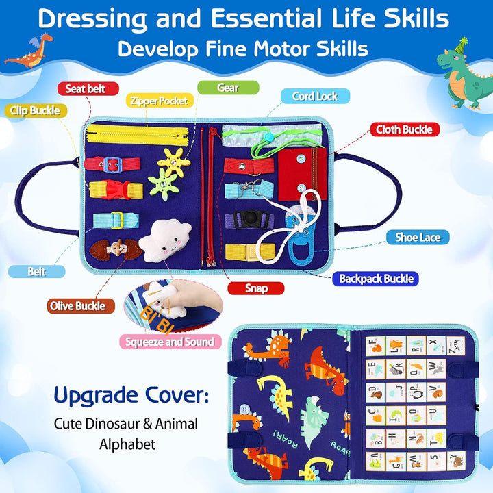 Esjay Busy Board for Toddlers, Montessori Toys for Boys, Sensory Board Toy Educational Activities for Fine Motor Skills Learning, Birthday Gifts for Boys Toddler, Toys for Travel Airplane Car - Just Closeouts Canada Inc.