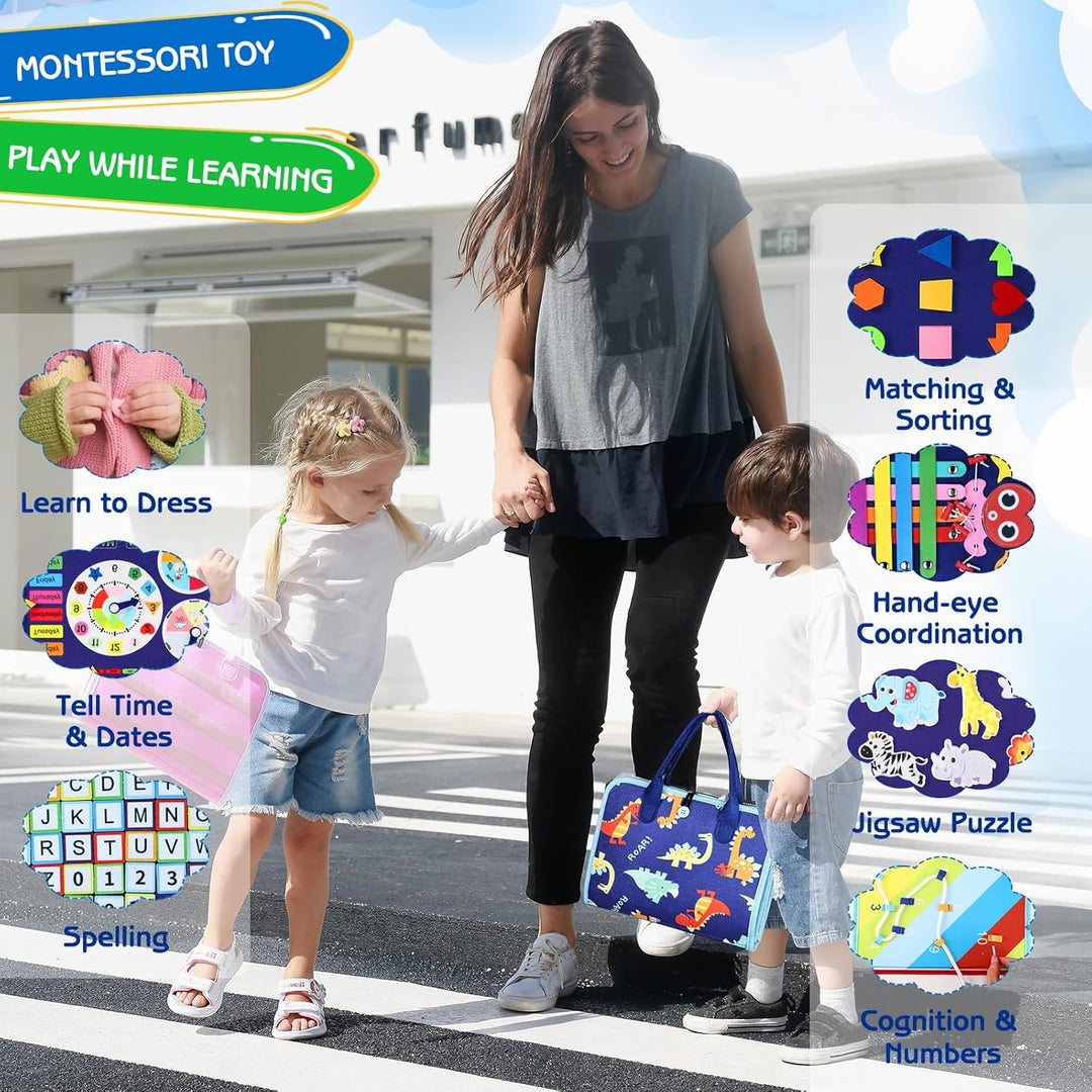 Esjay Busy Board for Toddlers, Montessori Toys for Boys, Sensory Board Toy Educational Activities for Fine Motor Skills Learning, Birthday Gifts for Boys Toddler, Toys for Travel Airplane Car - Just Closeouts Canada Inc.