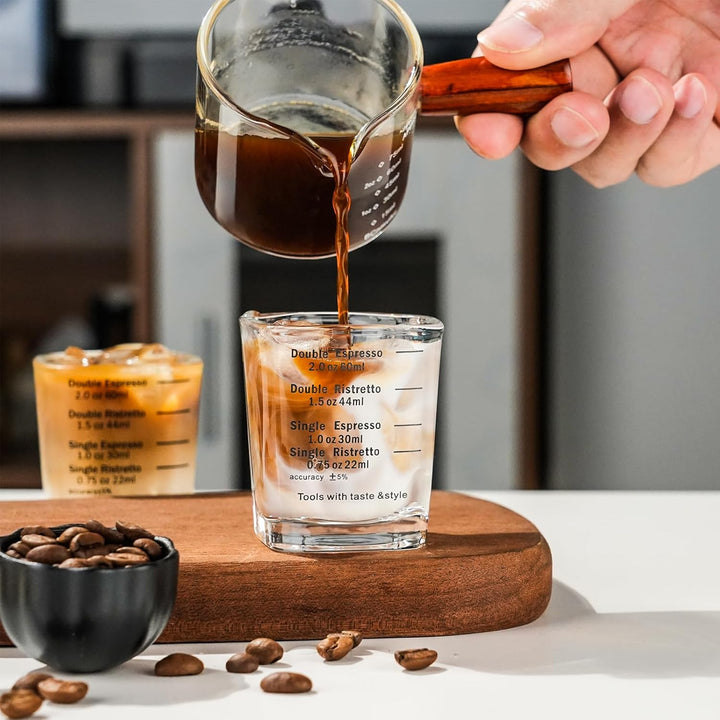 Espresso Shot Glasses Liquid Heavy Sturdy Glass Square Shot Glasses Measuring Cup Wine Glass 2 Pack 2oz/60ml by BCnmviku (2) - Just Closeouts Canada Inc.