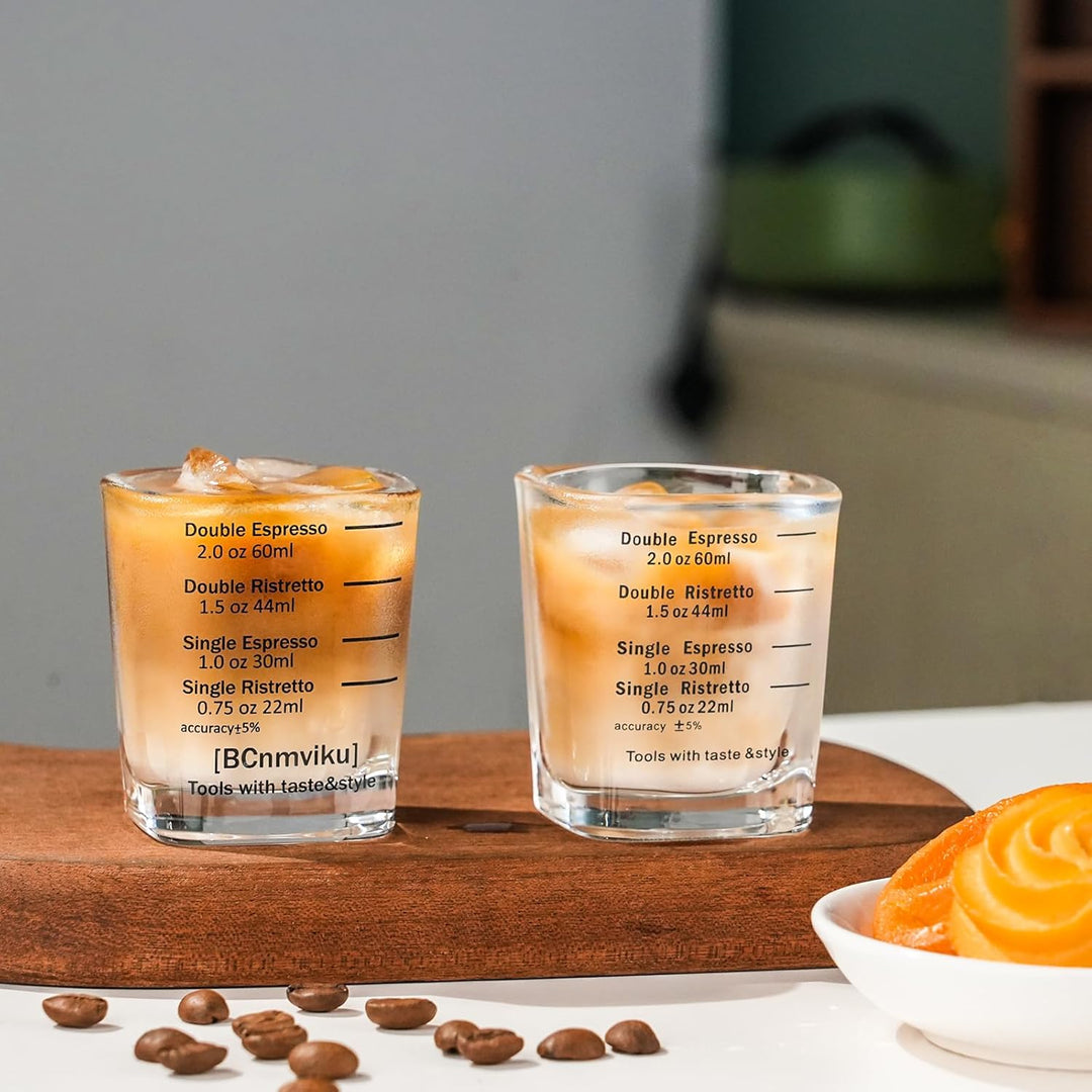 Espresso Shot Glasses Liquid Heavy Sturdy Glass Square Shot Glasses Measuring Cup Wine Glass 2 Pack 2oz/60ml by BCnmviku (2) - Just Closeouts Canada Inc.