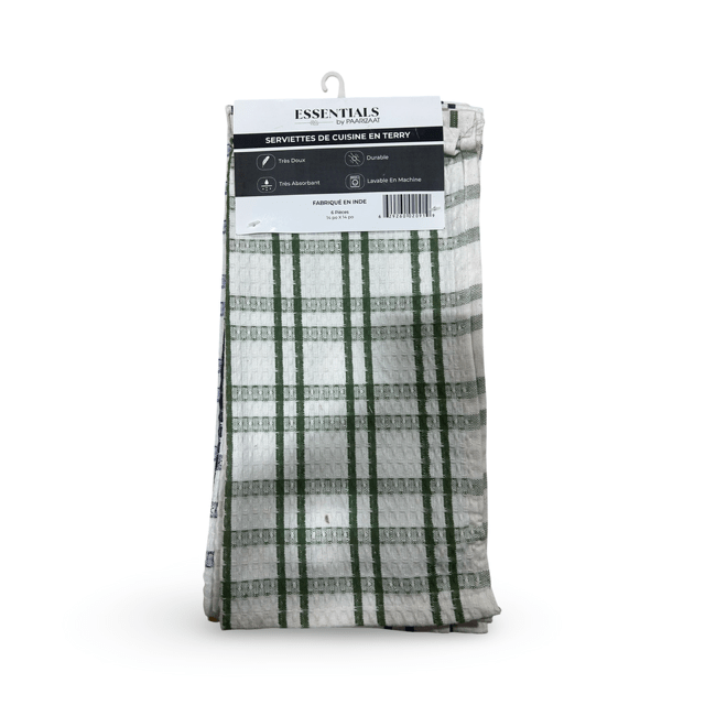Essentials Terry 6pc Kitchen Towels 14" x 14" - Just Closeouts Canada Inc.