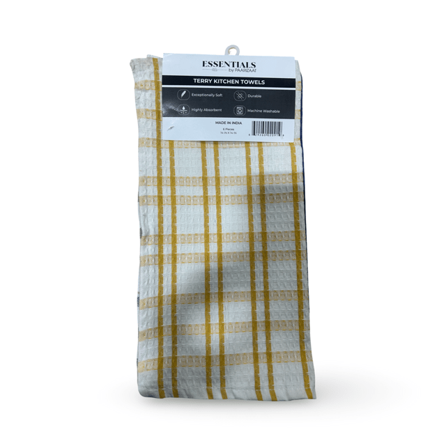 Essentials Terry 6pc Kitchen Towels 14" x 14" - Just Closeouts Canada Inc.