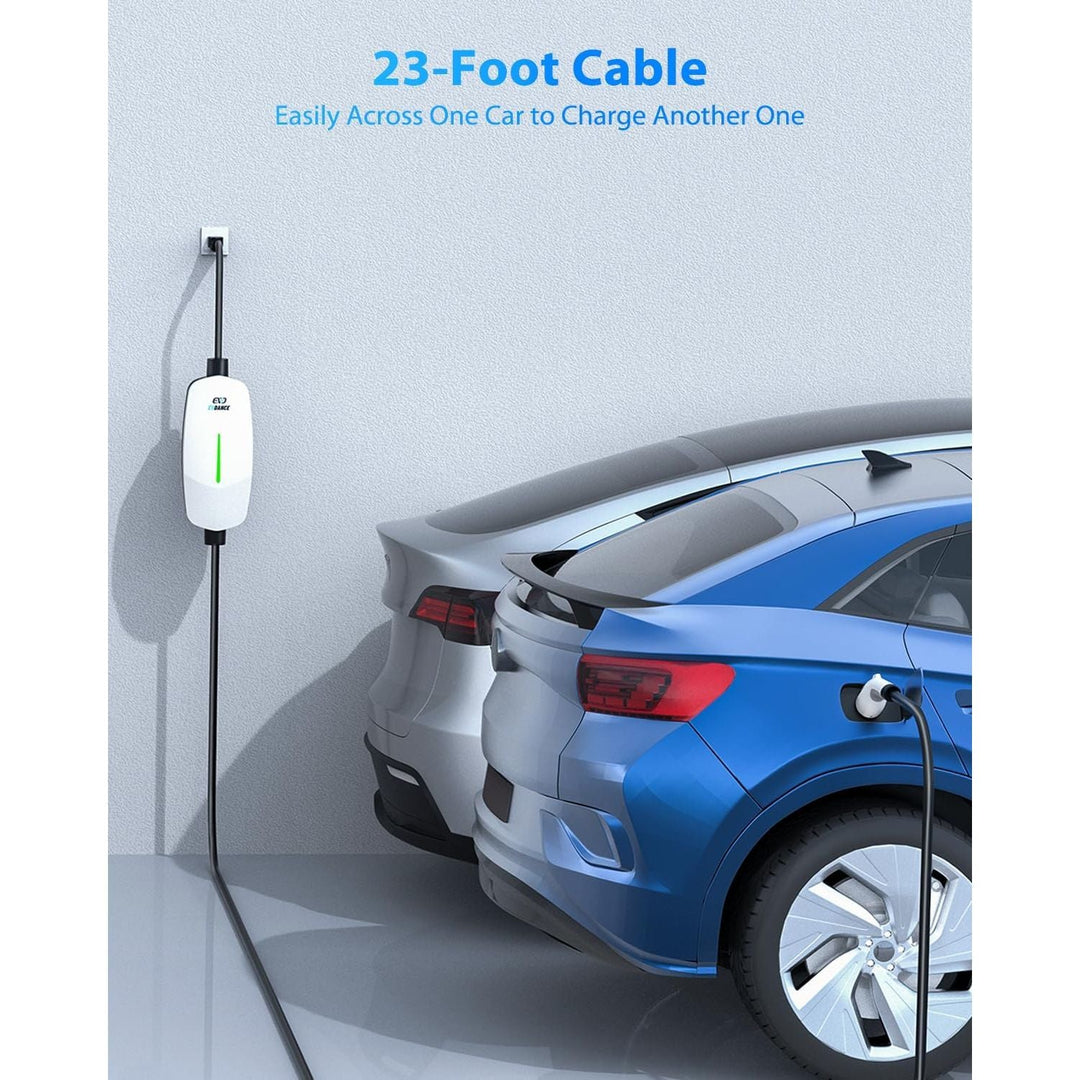 EVDANCE EV Charger Level 1 - Portable J1772 Charger with 25FT Charging Cable, Electric Car Charger for Home, 16A 240V NEMA 6 - 20 & 12A 110V NEMA 5 - 15 Plug - in Hybrid Car Charger, IP66 Waterproof - Just Closeouts Canada Inc.
