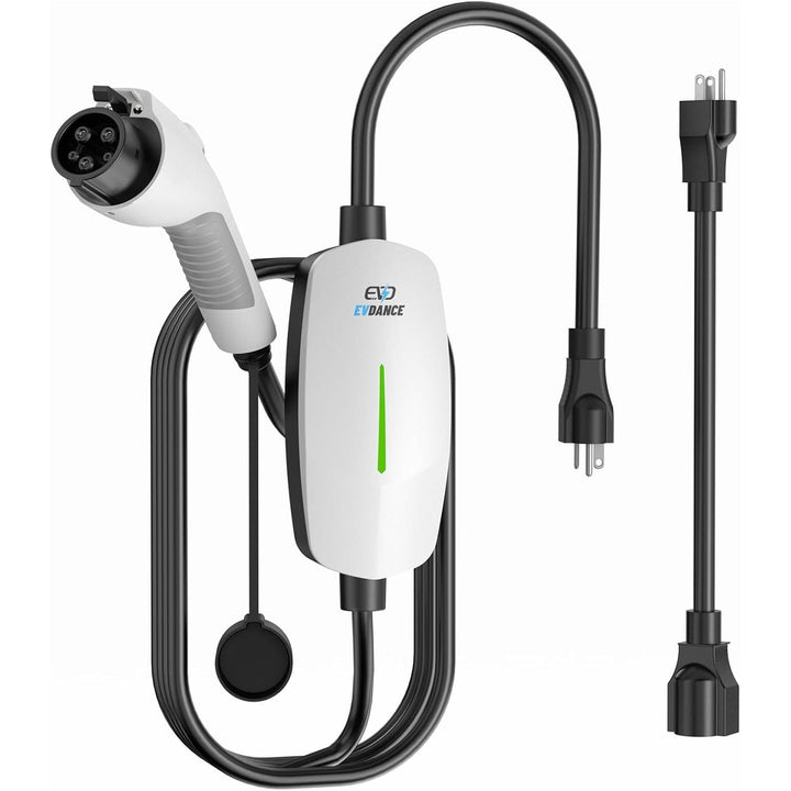 EVDANCE EV Charger Level 1 - Portable J1772 Charger with 25FT Charging Cable, Electric Car Charger for Home, 16A 240V NEMA 6 - 20 & 12A 110V NEMA 5 - 15 Plug - in Hybrid Car Charger, IP66 Waterproof - Just Closeouts Canada Inc.