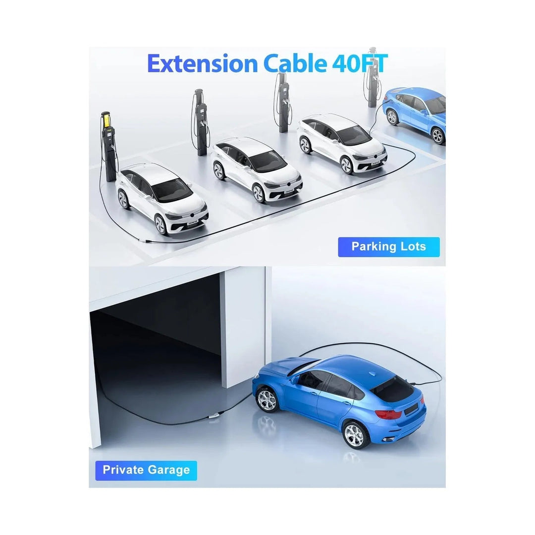 EVDANCE J1772 Extension Cable, EV Charger Extension Cable 40A 40FT Charging Cord for Electric Vehicle 110V - 240V Compatible for All SAE J1772 Chargers (40A - 40FT) - Just Closeouts Canada Inc.