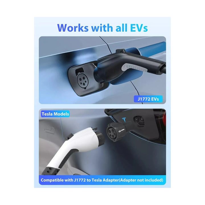 EVDANCE J1772 Extension Cable, EV Charger Extension Cable 40A 40FT Charging Cord for Electric Vehicle 110V - 240V Compatible for All SAE J1772 Chargers (40A - 40FT) - Just Closeouts Canada Inc.