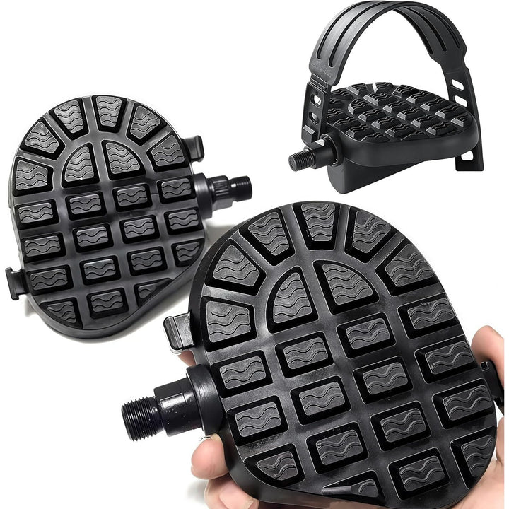 Exercise Bike Pedals, Spin Bike Pedal Replacement with Strap, Exercise Replacement Parts Stationary Pedals for Spin Cycling Bike, Indoor Exercycle Bike, Recumbent Bicycle - Just Closeouts Canada Inc.