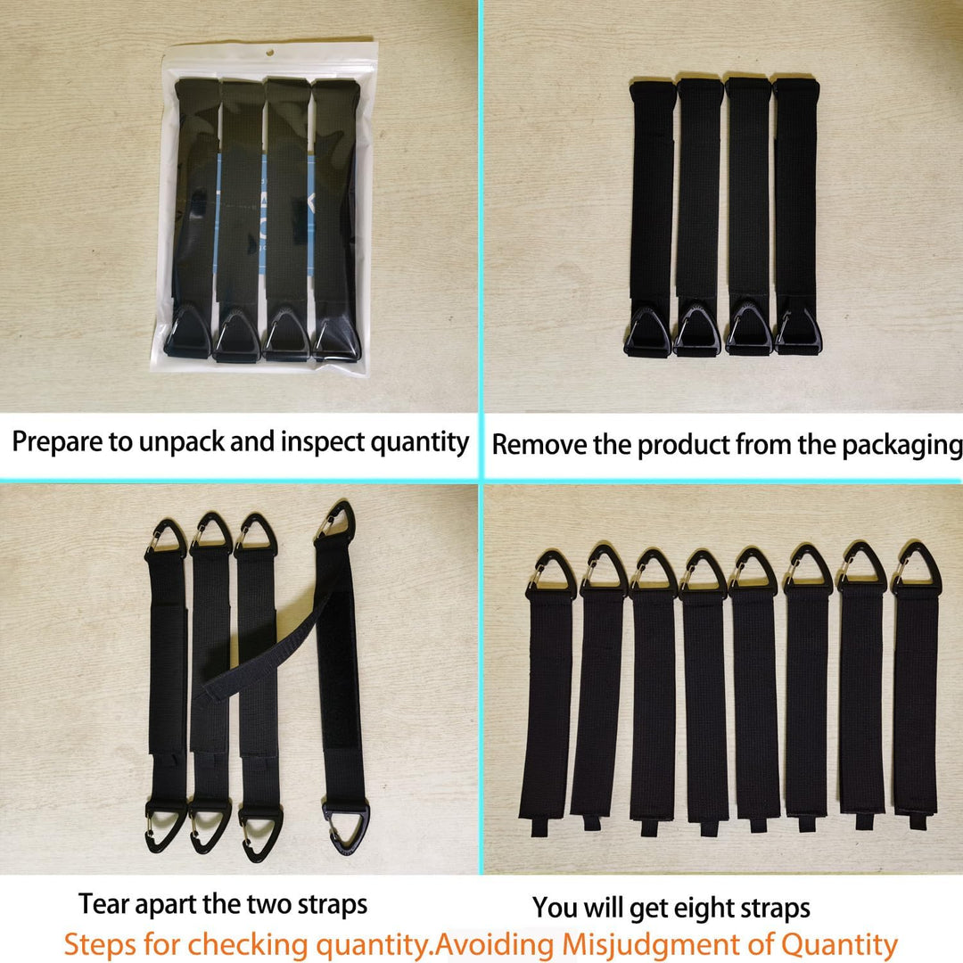 Extension Cord Organizer(8 Pack), Garage Organization and Storage, 16 - Inch(Unfolded) Heavy Duty Storage Strap for Extension Cords, Cables, Hoses and Ropes, with Triangle Buckle for Hanging - Black - Just Closeouts Canada Inc.