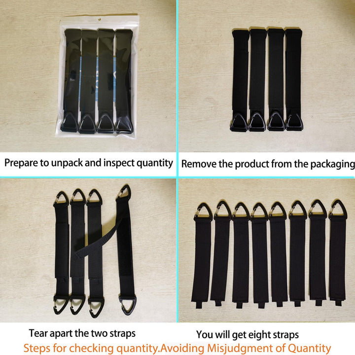 Extension Cord Organizer(8 Pack), Garage Organization and Storage, 16 - Inch(Unfolded) Heavy Duty Storage Strap for Extension Cords, Cables, Hoses and Ropes, with Triangle Buckle for Hanging - Black - Just Closeouts Canada Inc.