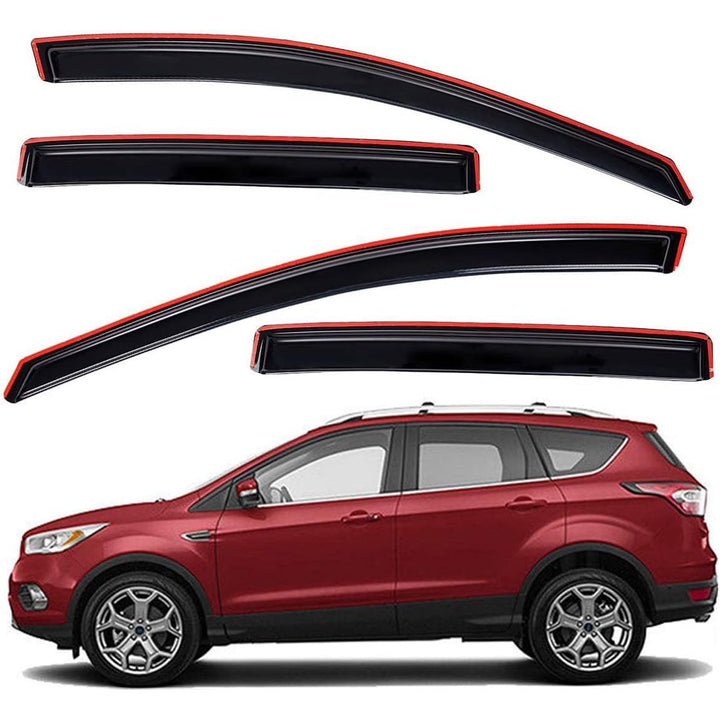 Extra Durable Clip - on in - Channel Auto Vent Window Visor, Fits 2013 - 2019 Ford Escape, UV Protection Rain Guard, Original Wind Deflector, No - Drill Easy Install, Dark Smoke, 4 - Pcs - Just Closeouts Canada Inc.X002MTWFG5