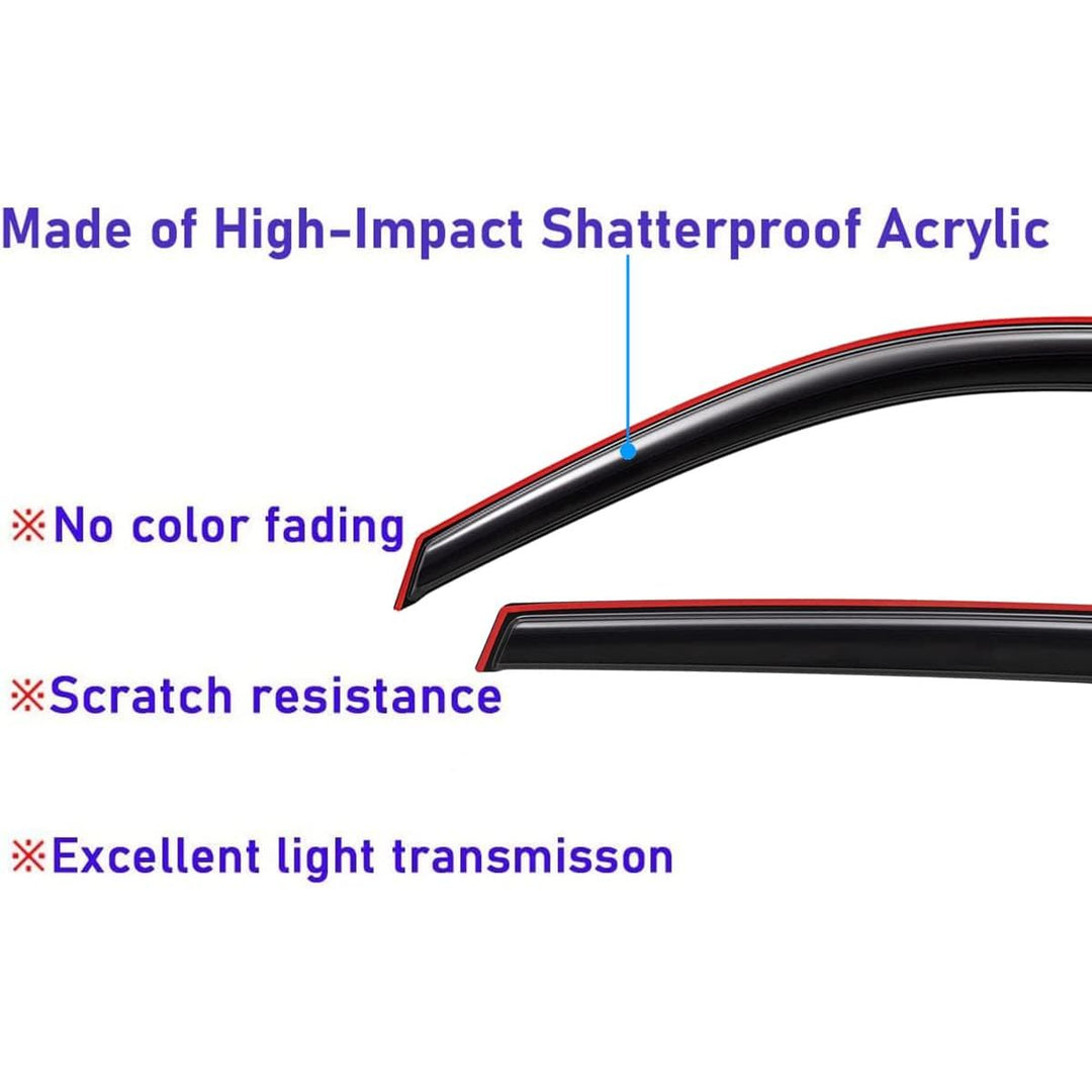 Extra Durable Clip - on in - Channel Auto Vent Window Visor, Fits 2016 - 2022 Honda HR - V (HRV), UV Protection Rain Guard, Original Wind Deflector, No - Drill Easy Install, Dark Smoke, 4 - Pcs - Just Closeouts Canada Inc.X003Q8RZMP