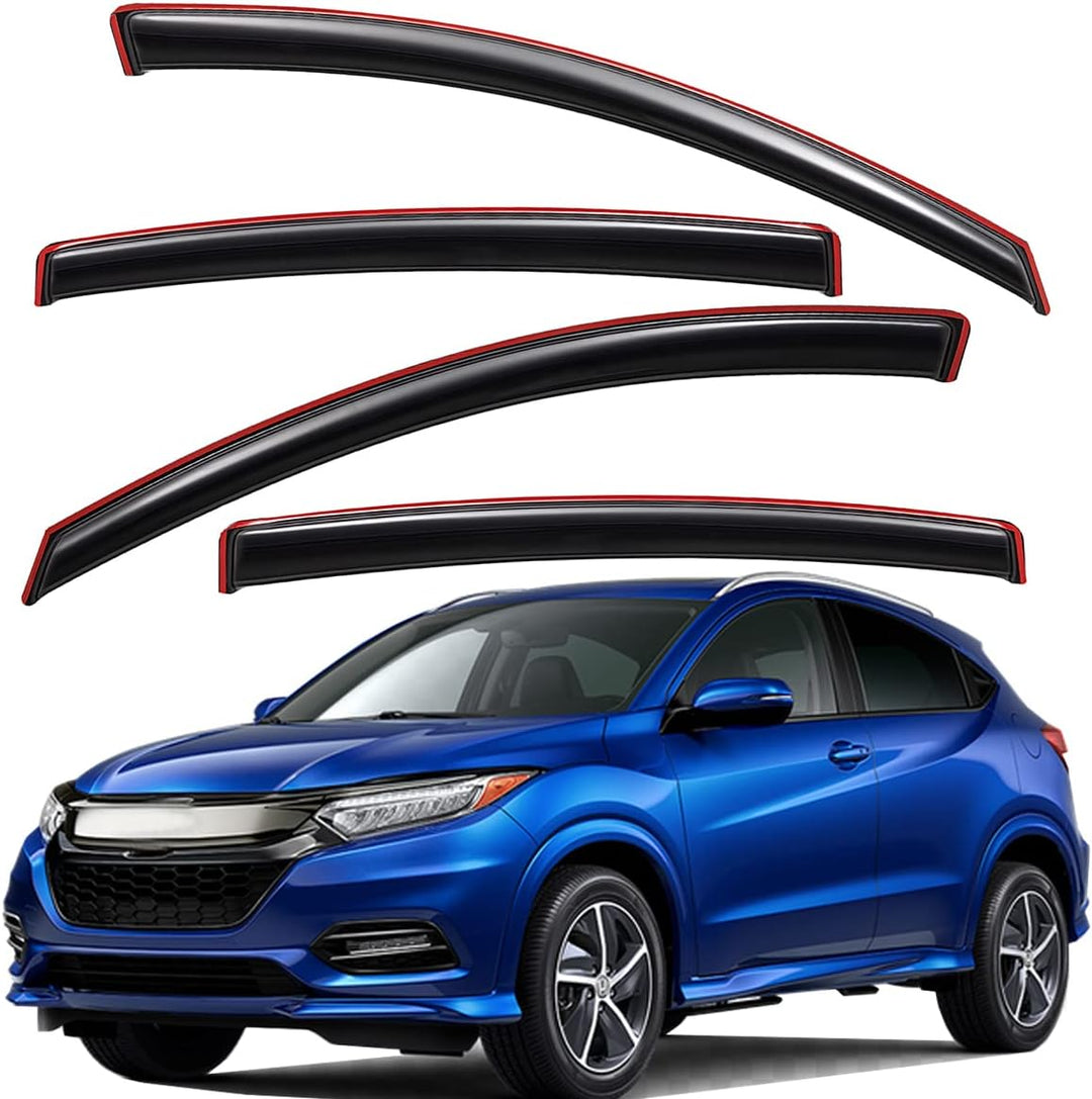 Extra Durable Clip - on in - Channel Auto Vent Window Visor, Fits 2016 - 2022 Honda HR - V (HRV), UV Protection Rain Guard, Original Wind Deflector, No - Drill Easy Install, Dark Smoke, 4 - Pcs - Just Closeouts Canada Inc.X003Q8RZMP
