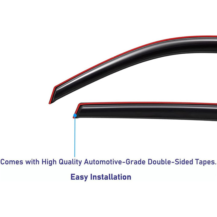 Extra Durable Clip - on in - Channel Auto Vent Window Visor, Fits 2016 - 2022 Honda HR - V (HRV), UV Protection Rain Guard, Original Wind Deflector, No - Drill Easy Install, Dark Smoke, 4 - Pcs - Just Closeouts Canada Inc.X003Q8RZMP