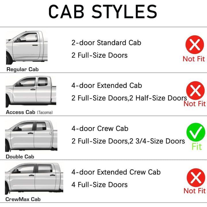 Extra Durable Clip - on in - Channel Auto Vent Window Visor, Fits 2016 - 2023 Toyota Tacoma Double Cab, UV Protection Rain Guard, Original Wind Deflector, No - Drill Install, Dark Smoke, 4 - Pcs - Just Closeouts Canada Inc.X002JEREUF