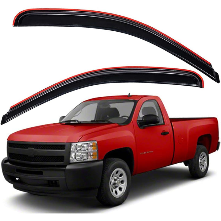 Extra Durable in - Channel Auto Vent Window Visor, Fits 2007 - 2013 Chevrolet Silverado & GMC Sierra 1500, 2007 - 2014 Silverado/Sierra 2500 HD & 3500 HD, Regular/Extended/Crew Cab, Smoke, 2 - Pcs - Just Closeouts Canada Inc.X003AVUG79