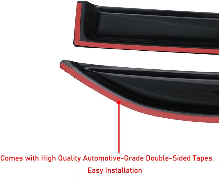 Extra Durable Outside - Mount Auto Vent Window Visor, Fits 2008 - 2020 Dodge Grand Caravan, 2008 - 2016 Chrysler Town & Country, UV Protection Rain Guard, Original Wind Deflector, Smoke, 4 - Pcs - Just Closeouts Canada Inc.X00262TLDX