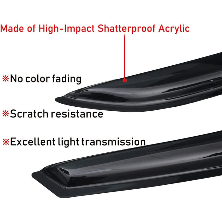 Extra Durable Outside - Mount Auto Vent Window Visor, Fits 2016 - 2021 Hyundai Tucson, UV Protection Rain Guard, Original Wind Deflector, No - Drill Easy Install, Dark Smoke, 4 - Pcs - Just Closeouts Canada Inc.X003Q8NGAP