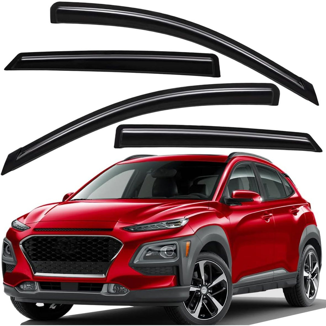Extra Durable Outside - Mount Auto Vent Window Visor, Fits 2016 - 2021 Hyundai Tucson, UV Protection Rain Guard, Original Wind Deflector, No - Drill Easy Install, Dark Smoke, 4 - Pcs - Just Closeouts Canada Inc.X003Q8NGAP