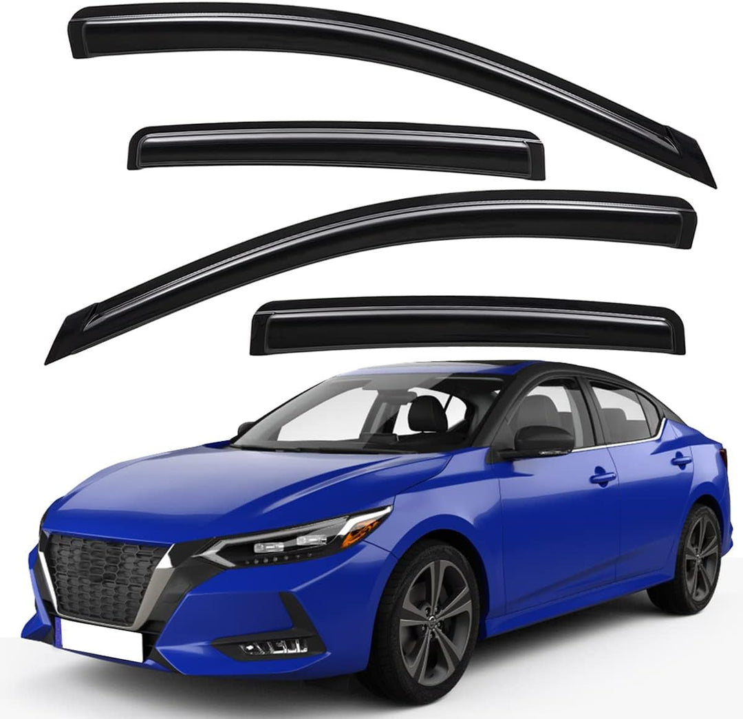 Extra Durable Outside - Mount Auto Vent Window Visor, Fits 2020 - 2025 Nissan Sentra, UV Protection Rain Guard, Original Wind Deflector, No - Drill Easy Install, Dark Smoke, 4 - Pcs - Just Closeouts Canada Inc.X003Q8NG7N