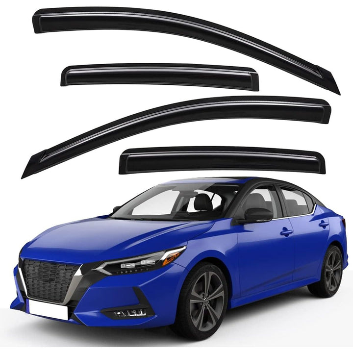 Extra Durable Outside - Mount Auto Vent Window Visor, Fits 2020 - 2025 Nissan Sentra, UV Protection Rain Guard, Original Wind Deflector, No - Drill Easy Install, Dark Smoke, 4 - Pcs - Just Closeouts Canada Inc.X003Q8NG7N