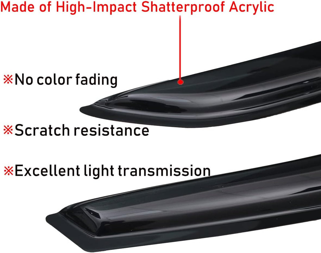 Extra Durable Outside - Mount Auto Vent Window Visor, Fits 2021 - 2025 Ford Bronco Sport, UV Protection Rain Guard, Original Wind Deflector, No - Drill Easy Install, Dark Smoke, 4 - Pcs - Just Closeouts Canada Inc.X003AVYY3L