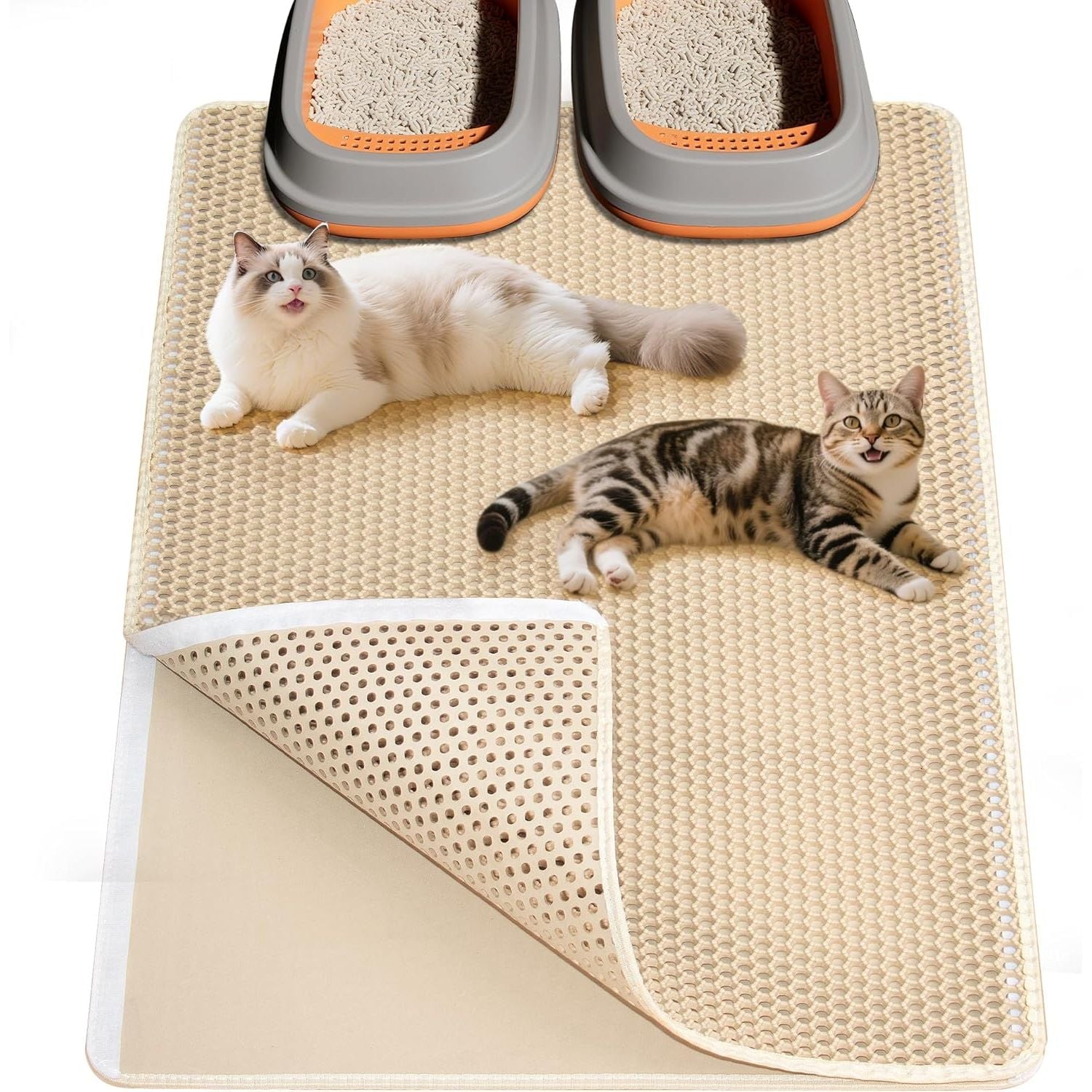 Extra Large Cat Litter Mat 90 X 60 cm Kitty Litter Trapping Mat for Li ...