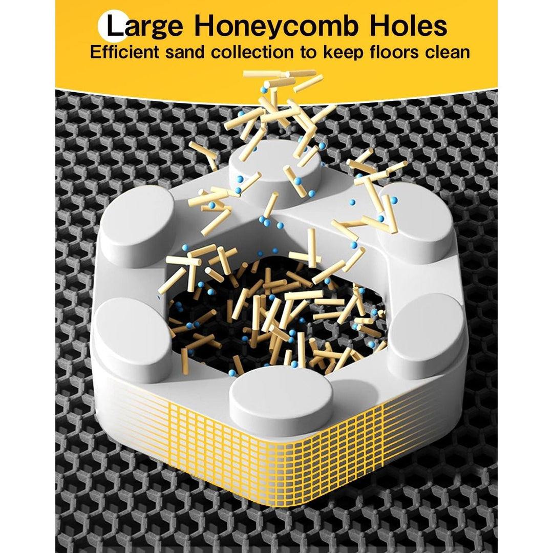 Extra Large Cat Litter Mat 90 X 60 cm Kitty Litter Trapping Mat for Litter Box - Honeycomb Black Hole Design - Waterproof, Urine Proof Trapper - Scatter Control, Easy Clean Rug for Litter Tray, White - Just Closeouts Canada Inc.B0C872TG7M