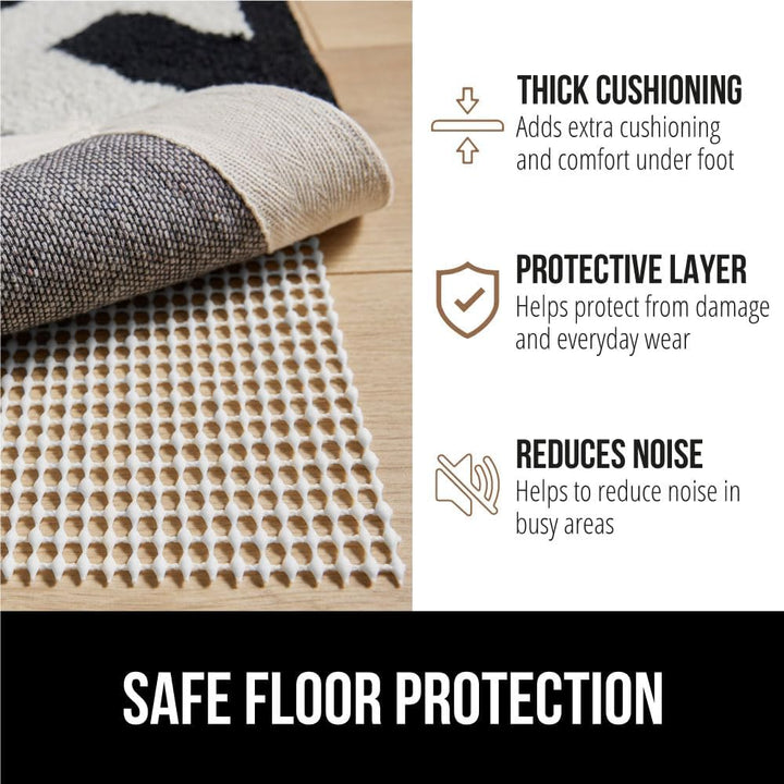 Extra Strong Rug Pad Gripper, 2.5x9 FT, Grips Keep Area Rugs in Place, Thick, Slip and Skid Resistant Pads for Hard Floors, Under Carpet Mat Cushion and Hardwood Floor Protection - Just Closeouts Canada Inc.