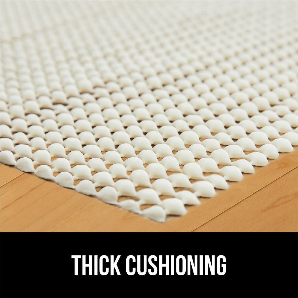 Extra Strong Rug Pad Gripper, 6x9 FT, Grips Keep Area Rugs in Place, Thick, Slip and Skid Resistant Pads for Hard Floors, Under Carpet Mat Cushion and Hardwood Floor Protection - Just Closeouts Canada Inc.