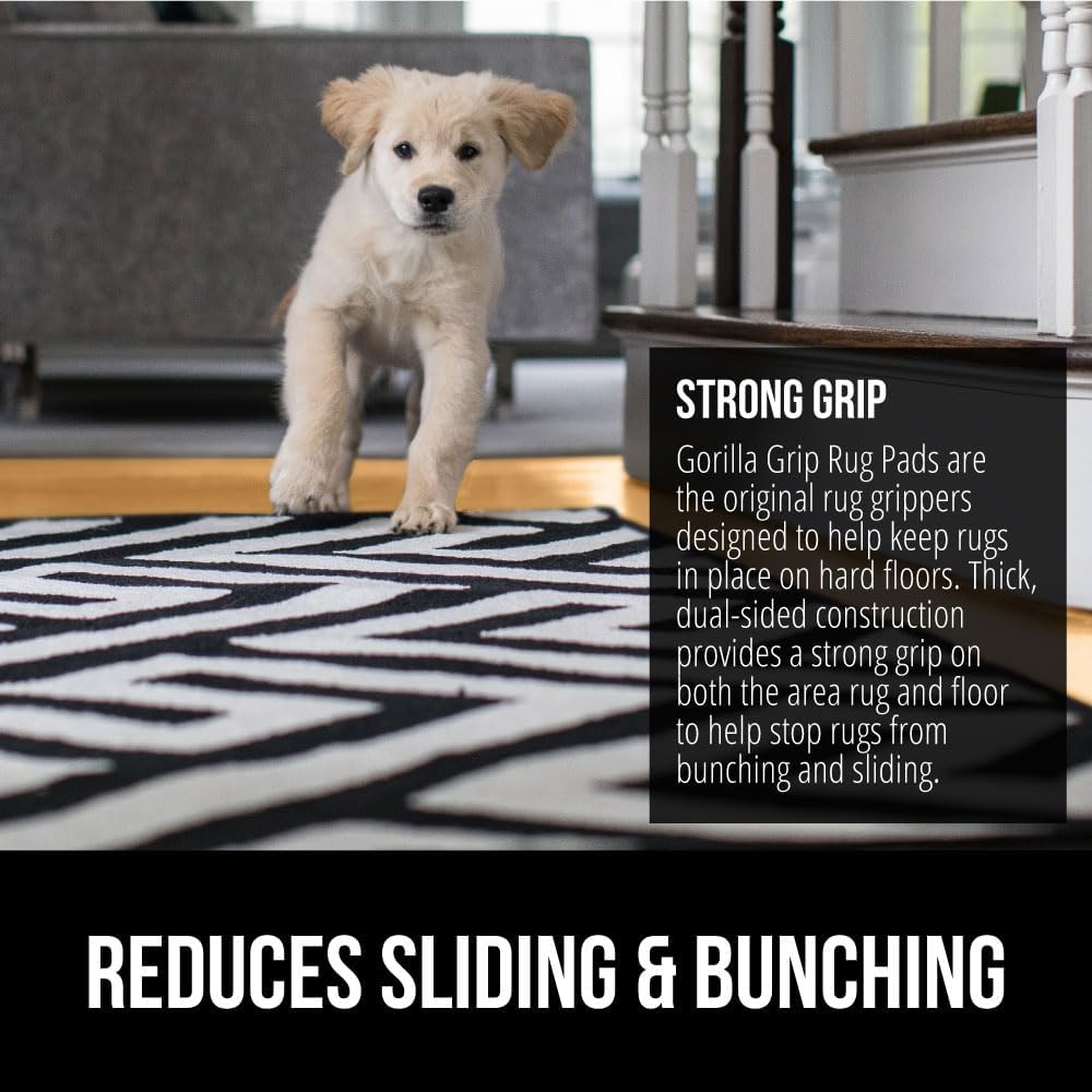 Extra Strong Rug Pad Gripper, Grips Keep Area Rugs in Place, Thick, Slip and Skid Resistant Pads for Hard Floors, Under Carpet Mat Cushion and Hardwood Floor Protection, 9x12 FT - Just Closeouts Canada Inc.