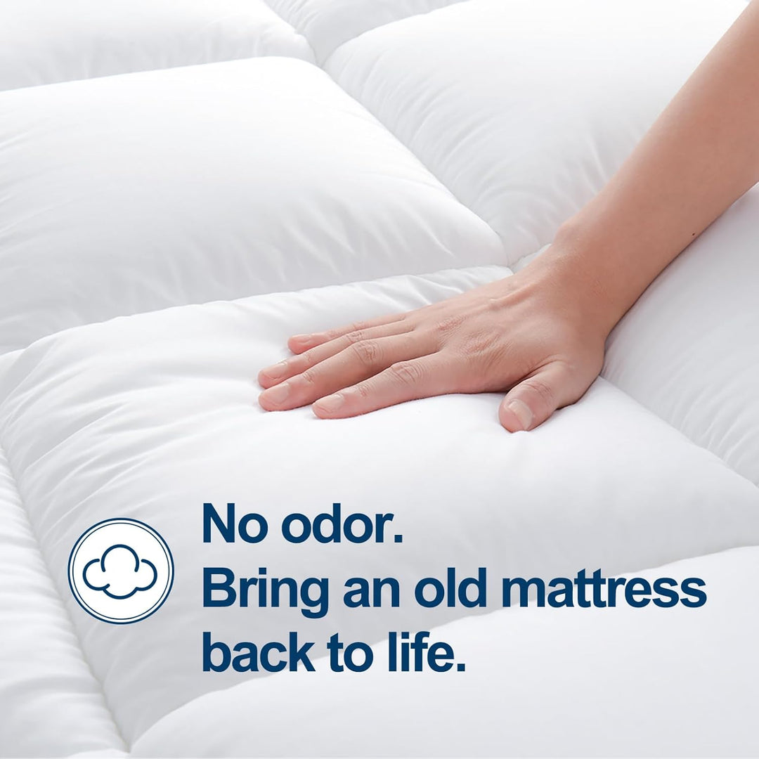 Extra-Thick King Mattress Topper – White, 78 × 80 in - Just Closeouts Canada Inc.
