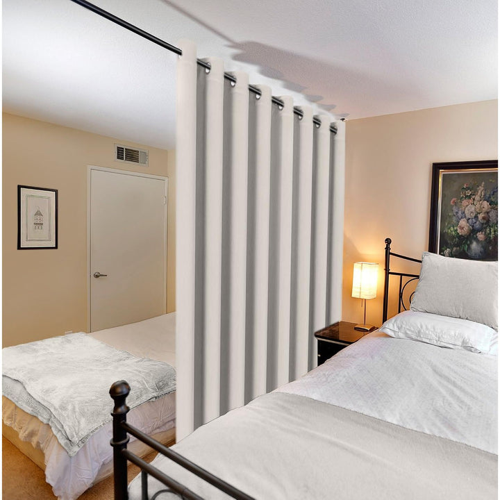 Extra Wide Blackout Curtain for Living Room Thermal Insulated Light Blocking Room Darkening Grommet Curtain Drapes for Patio Door/Bedroom/Home Theater, 100" Wide by 96" Long, 1 Panel, Cream - Just Closeouts Canada Inc.