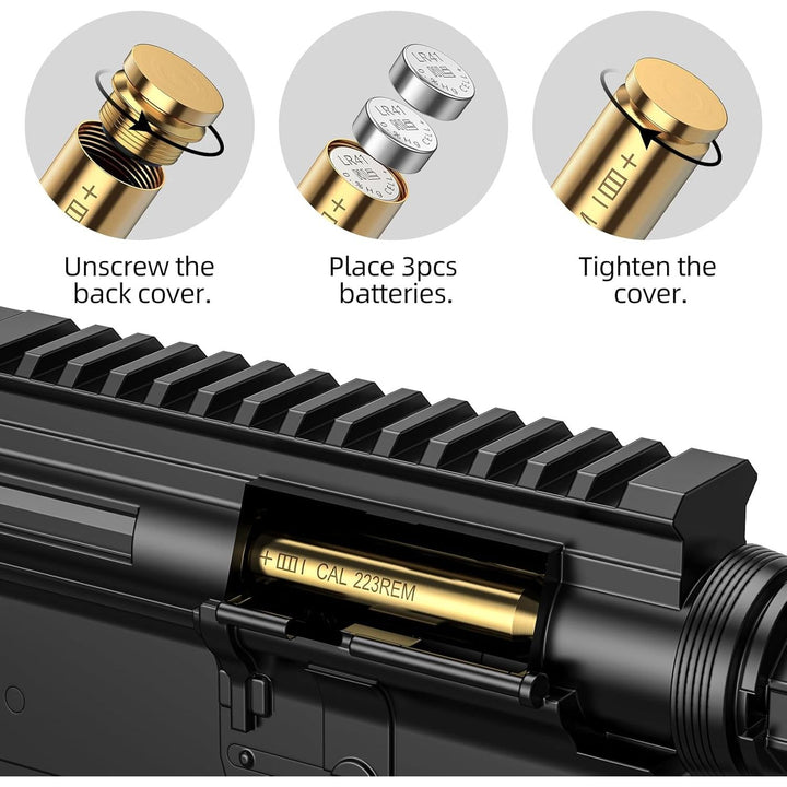 EZshoot Bore Sight 243 308/223 5.56mm/ 9mm/12 - Gauge Red Laser Boresighter with Extra Batteries - Just Closeouts Canada Inc.