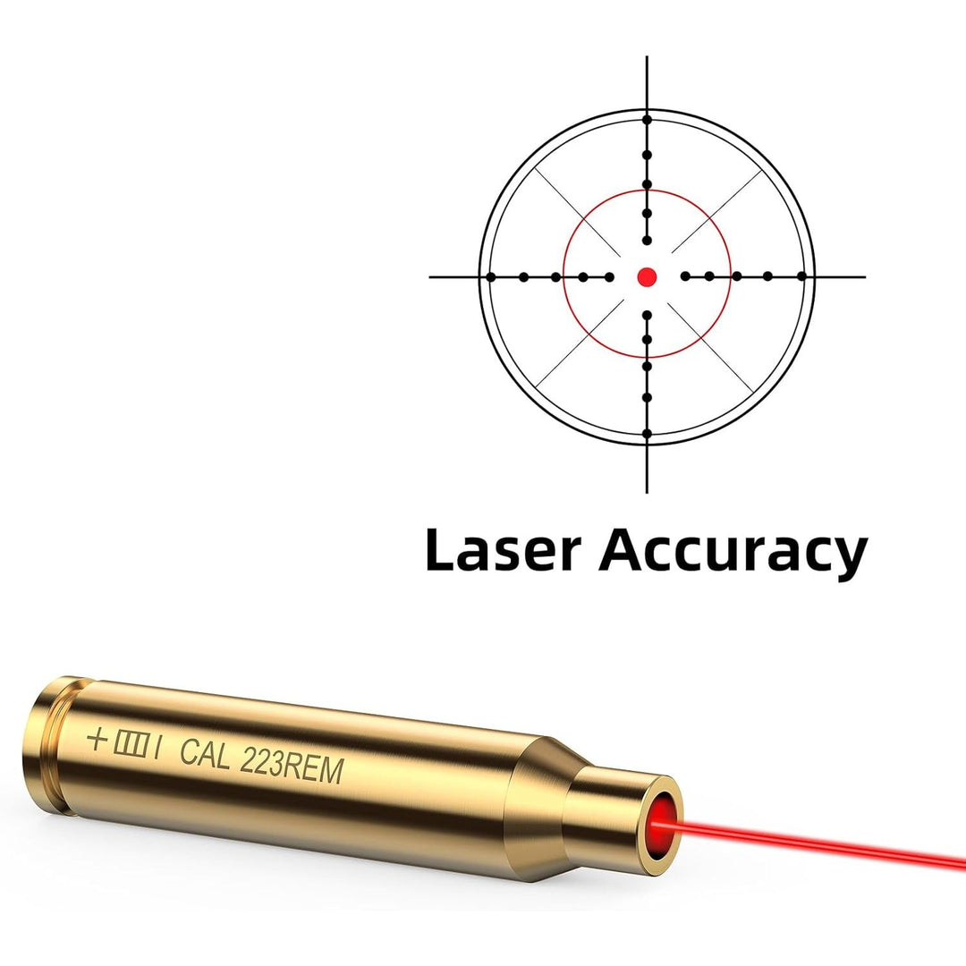 EZshoot Bore Sight 243 308/223 5.56mm/ 9mm/12 - Gauge Red Laser Boresighter with Extra Batteries - Just Closeouts Canada Inc.