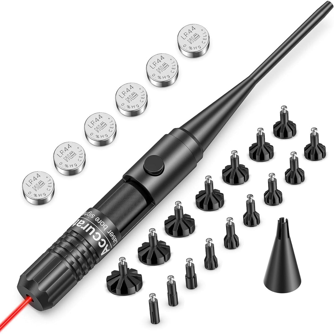 EZshoot BoreSighter Bore Sight Kit with Button Switch for 0.177 to 0.54 Caliber Rifles Red Laser Bore Sight - Just Closeouts Canada Inc.