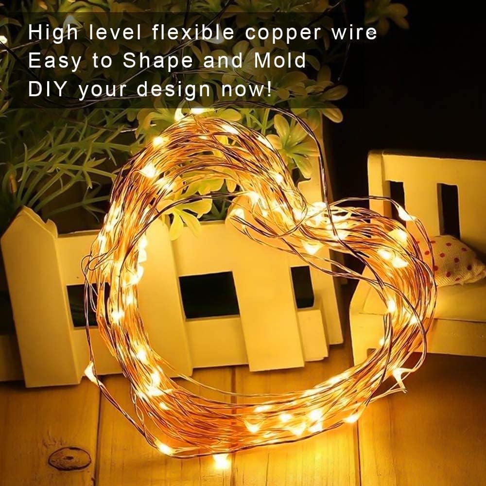 Fairy Lights Plug in, EShing 100LEDs 33Ft String Lights with Power Adapter, UL - Listed Waterproof Decorative Firefly Lights for Wedding Party Backdrop Canopy Tapestry Gazebo Indoor Outdoor Decorations - Just Closeouts Canada Inc.