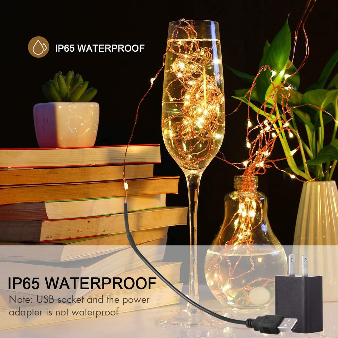 Fairy Lights Plug in, EShing 100LEDs 33Ft String Lights with Power Adapter, UL - Listed Waterproof Decorative Firefly Lights for Wedding Party Backdrop Canopy Tapestry Gazebo Indoor Outdoor Decorations - Just Closeouts Canada Inc.
