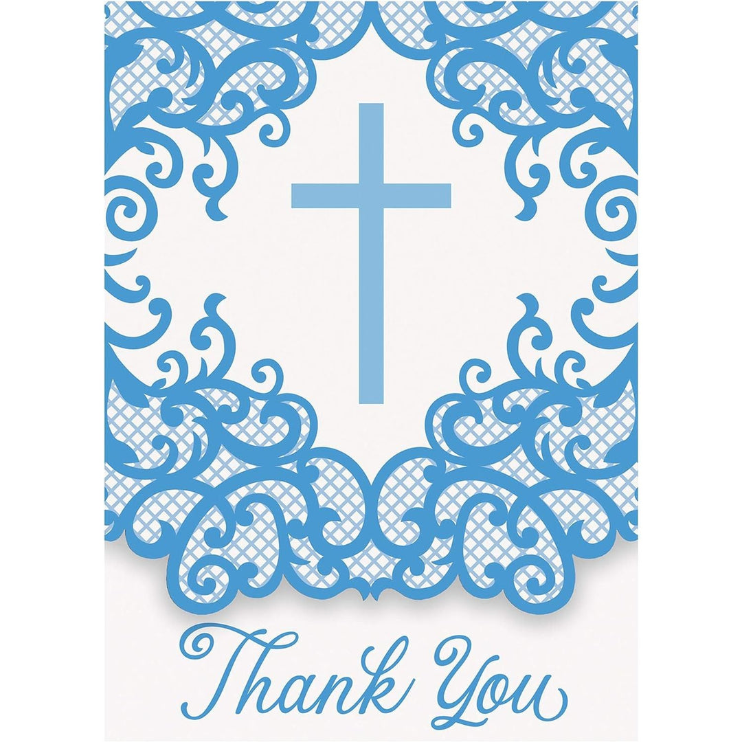 Fancy Blue Cross Thank You Cards, 8ct - Just Closeouts Canada Inc.011179748051