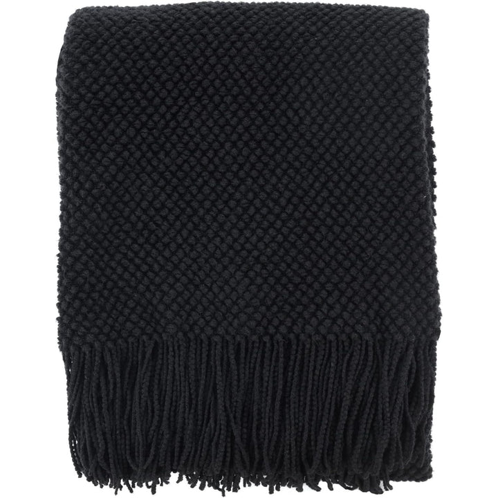 Farmhouse Couch Sofa Throw Blanket for Bedroom Living Room Decoration, Soft Warm Cozy Light Weight for Spring Summer Fall (50''X60'' Black) - Just Closeouts Canada Inc.