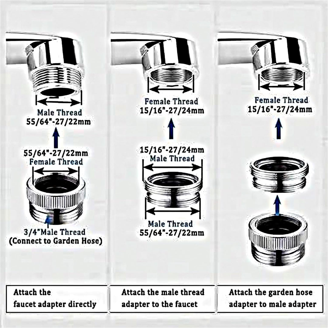 Faucet Adapter with Aerator, 3/4 Inch Garden Hose Connector, Kitchen Brass Faucet to Garden Hose Adapter - Just Closeouts Canada Inc.