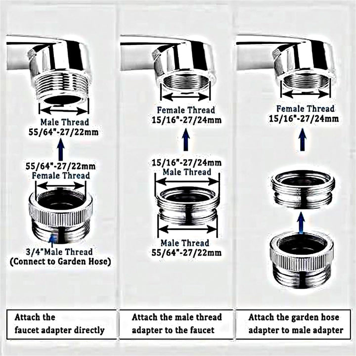Faucet Adapter with Aerator, 3/4 Inch Garden Hose Connector, Kitchen Brass Faucet to Garden Hose Adapter - Just Closeouts Canada Inc.