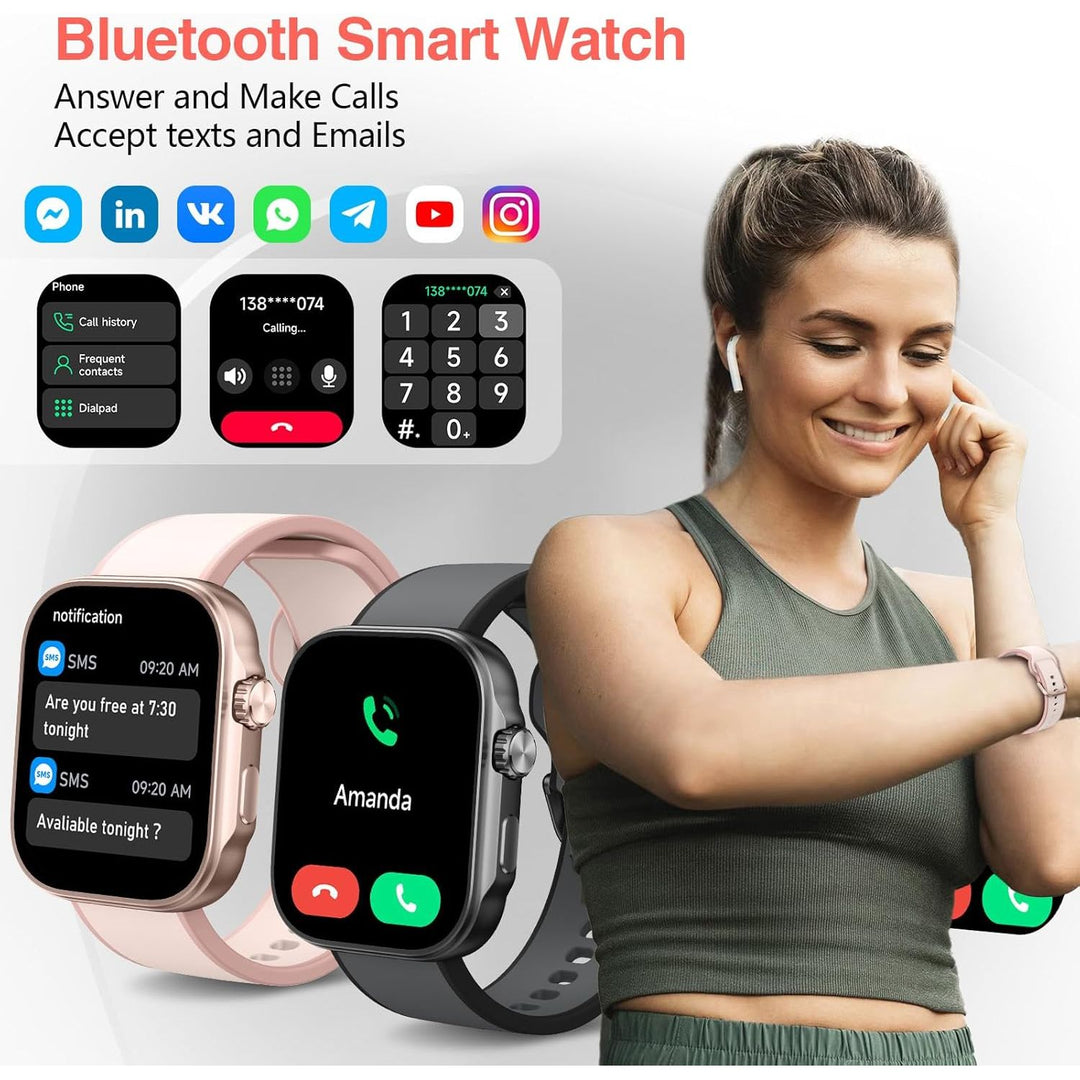 Faweio Smart Watch for Men/Women, Alexa Built - in Smartwatch (PINK LINE) - Just Closeouts Canada Inc.