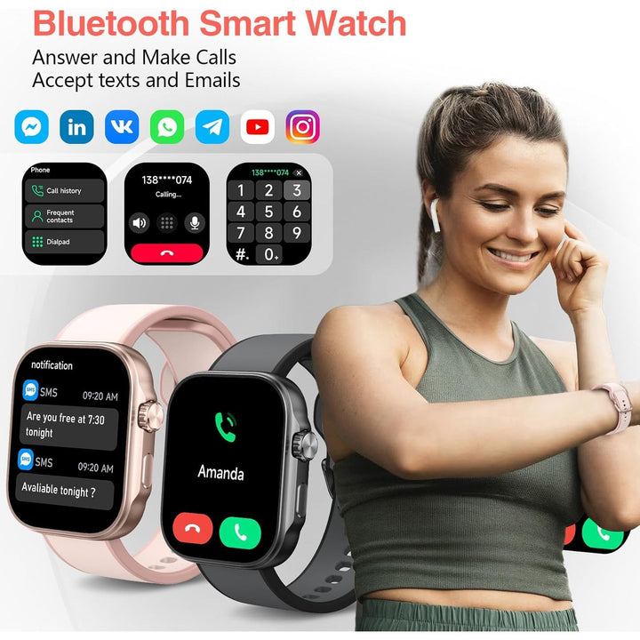 Faweio Smart Watch for Men/Women, Alexa Built - in Smartwatch (PINK LINE) - Just Closeouts Canada Inc.