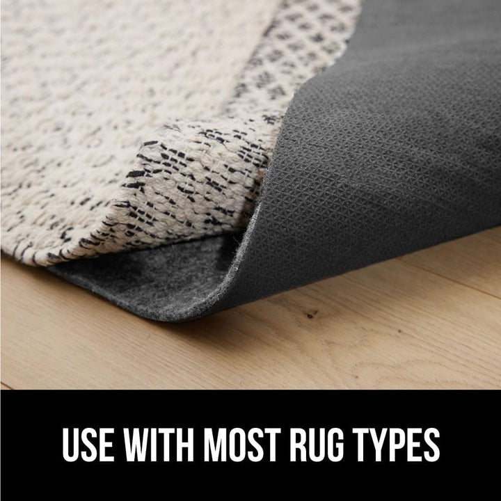 Felt and Natural Rubber Rug Pad, 1/8” Thick, 2x4 FT Protective Padding for Under Area Rugs, Cushioned Gripper Pads for Carpet, Runners, Hardwood Floors Protection, Slip Skid Resistant - Just Closeouts Canada Inc.