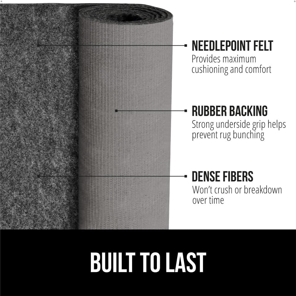 Felt and Natural Rubber Rug Pad, 1/8” Thick, 2x4 FT Protective Padding for Under Area Rugs, Cushioned Gripper Pads for Carpet, Runners, Hardwood Floors Protection, Slip Skid Resistant - Just Closeouts Canada Inc.