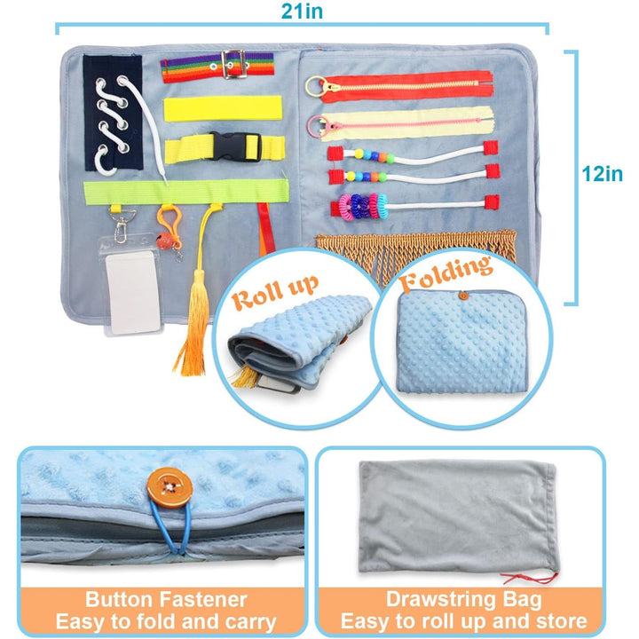 Fidget Blanket for Dementia, Dementia Activities for Seniors with Alzheimer, Sensory Play Mat for Elderly with Autism, Anxiety Relief Aid Product for Memory Loss, Asperger’s Solution Pad 20.5"*12.2" - Just Closeouts Canada Inc.