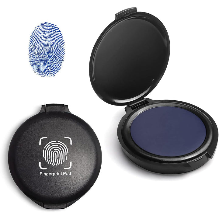 Fingerprint Ink Pad Thumbprint Ink Pad for Office Notary Supplies Identification Security ID Fingerprint Cards Law Enforcement Fingerprint Kit Thumb Print Ink Pad Stamp Pad (Blue - 2 Pack) - Just Closeouts Canada Inc.