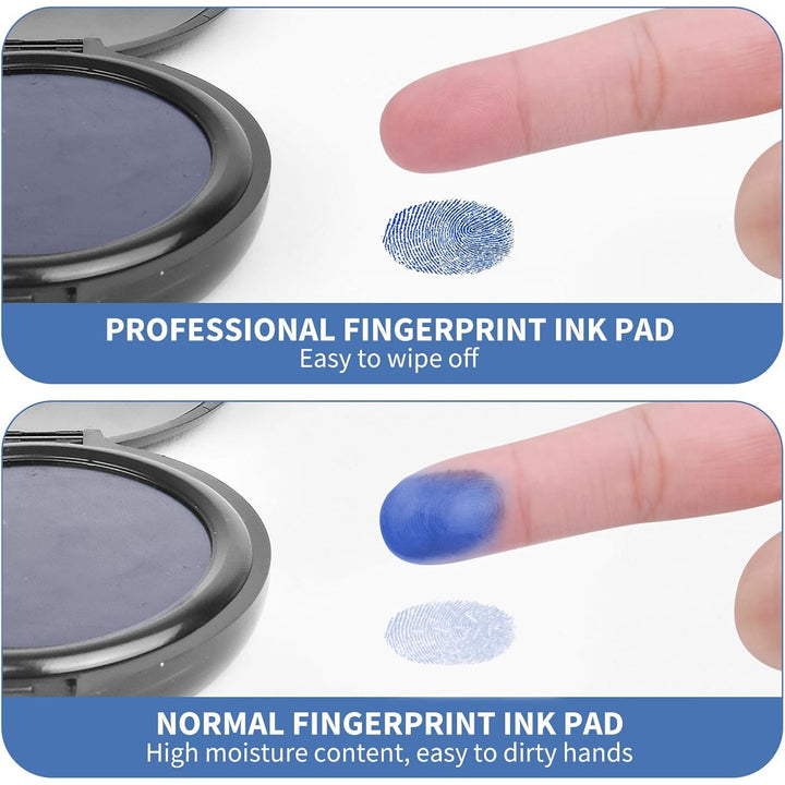 Fingerprint Ink Pad Thumbprint Ink Pad for Office Notary Supplies Identification Security ID Fingerprint Cards Law Enforcement Fingerprint Kit Thumb Print Ink Pad Stamp Pad (Blue - 2 Pack) - Just Closeouts Canada Inc.
